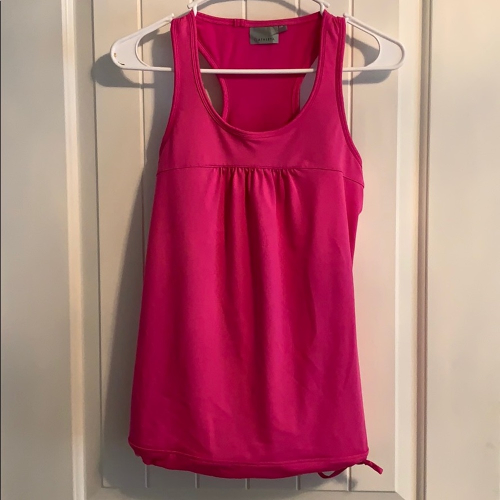 Athleta racer back tank with drawstring Hamline